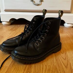 Doc Martens Black Leather Lace-Up Boots